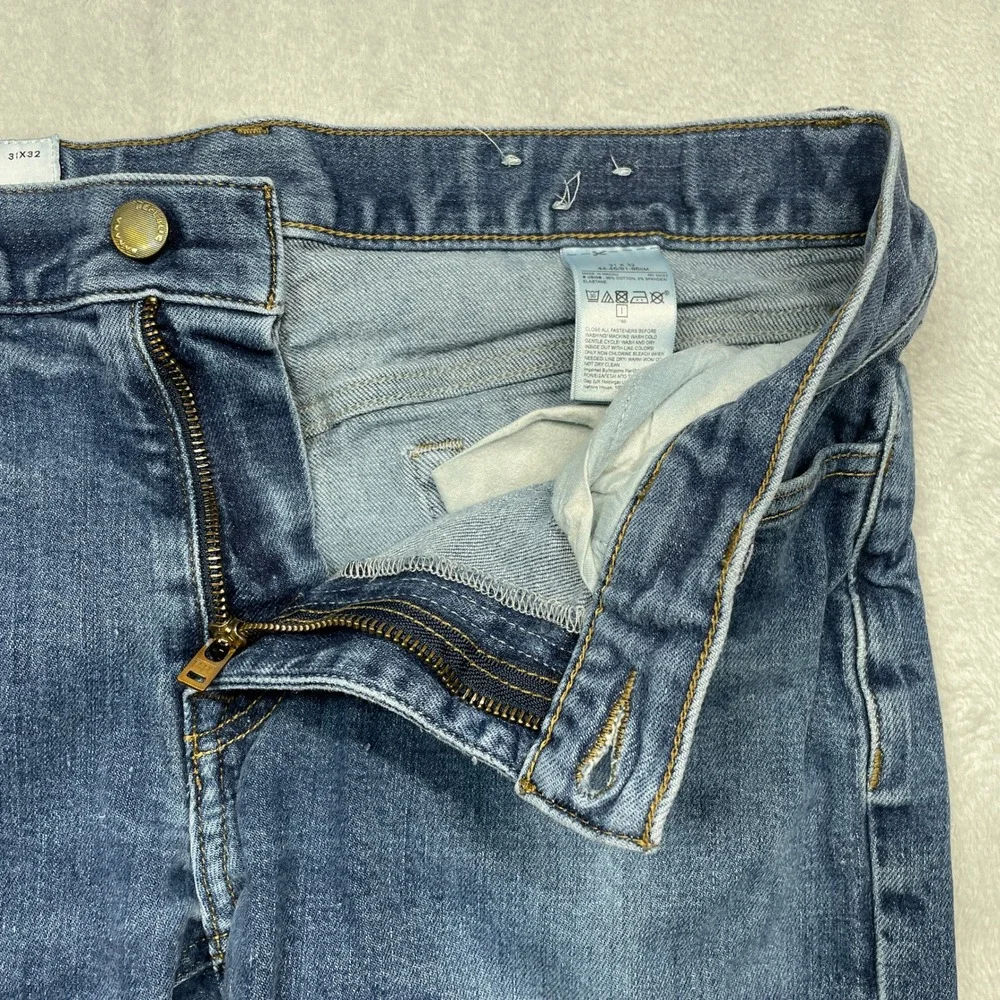 Banana Republic Slim Fit Jeans Mens 31x32 Blue Distressed Stretch Denim